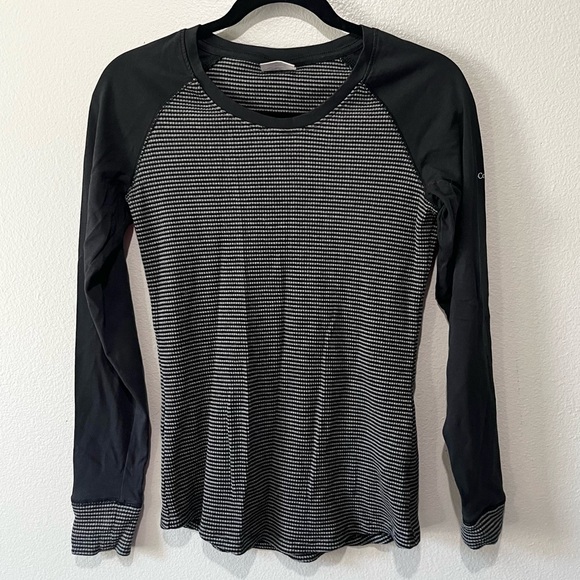 Columbia Tops - COLUMBIA- Black Grey Long Sleeve Striped Top Size M